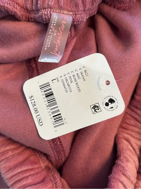 NWT! Free People Movement Momentum Velour Jogger Pants Rosewood Pink ~ Large - Picture 5 of 9